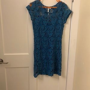 Lauren Conrad Blue lace overlay knee length dress